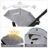 INFANS Cochecito de bebé 2 en 1 - Convertible en moisés, reversible, con paisaje alto