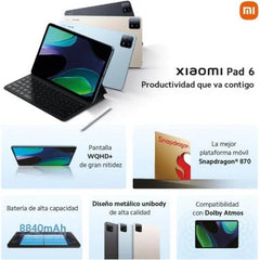 Xiaomi Pad 6 - Tablet 11", Snapdragon 870, 8GB RAM, 256GB Almacenamiento y 2.8K