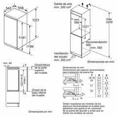 Frigorífico Integrable Siemens KI41RADF0 Blanco - 211 L, HyperFresh, 33 dB y Eficiencia F
