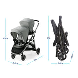 Graco Ready2Grow 2.0 - Silla de paseo doble con asiento de banco y plataforma, color Rafa