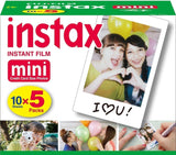 Fujifilm Instax Mini - Película instantánea, 5 paquetes de 10 hojas (50 fotos en total)