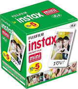 Fujifilm Instax Mini - Película instantánea, 5 paquetes de 10 hojas (50 fotos en total)