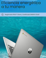 HP Chromebook 14 - Ordenador portátil de 14" HD, Intel Celeron N4120, 4GB RAM, 64GB eMMC