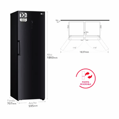 Frigorífico de 1 puerta LG GLM71MCCSX Acero Negro - 300-450 L, DoorCooling+, ThinQ y bajo ruido