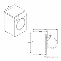 Lavadora Bosch WGE03200EP - 8 kg, Motor EcoSilence, Dosificación Automática, Eficiencia A