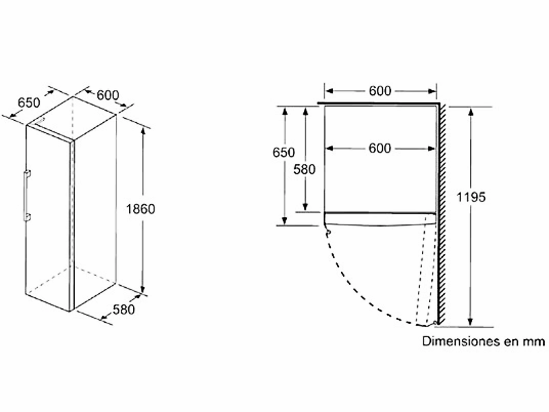 Congelador Vertical Balay 3GFE563WE - 242 L, 186 cm, noFrost, SuperFrost y Clase E