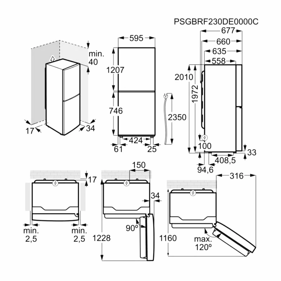 Frigorífico Combi AEG ORC8M361EE Negro - 367 L, No Frost, ExtraChill y bajo ruido