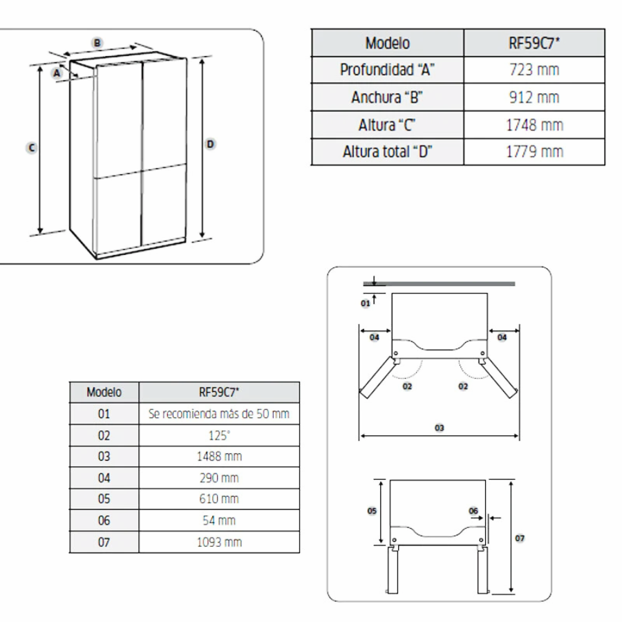 Frigorífico Americano Samsung RF59C700EB1/ES Negro - Twin Cooling Plus, No Frost y Dispensador de Hielo/Agua