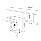 Lavasecadora integrable Whirlpool BIWDWG751482EUN - 7 kg, Tecnología 6th Sense, Eficiencia A