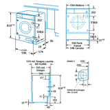 Lavadora integrable Balay 3TI983B - 8 kg, Motor EcoSilence, Eficiencia A++