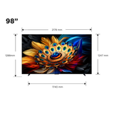 TV TCL 98C655 QLED 4K de 98" - Televisor UHD con tecnología Quantum Dot, Dolby Atmos y HDMI 2.1