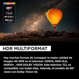 TV TCL 98C655 QLED 4K de 98" - Televisor UHD con tecnología Quantum Dot, Dolby Atmos y HDMI 2.1