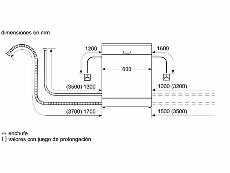 Lavavajillas Balay 3VS506IP - 12 cubiertos - 60 cm - Acero inoxidable