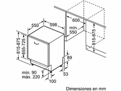 Lavavajillas Balay 3VF5331NA - 14 cubiertos - 60 cm - Integrable