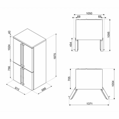 Frigorífico Americano Smeg FQ60CAO6 Gris Antracita - 572 L, No Frost, 37 dB y Diseño Colonial