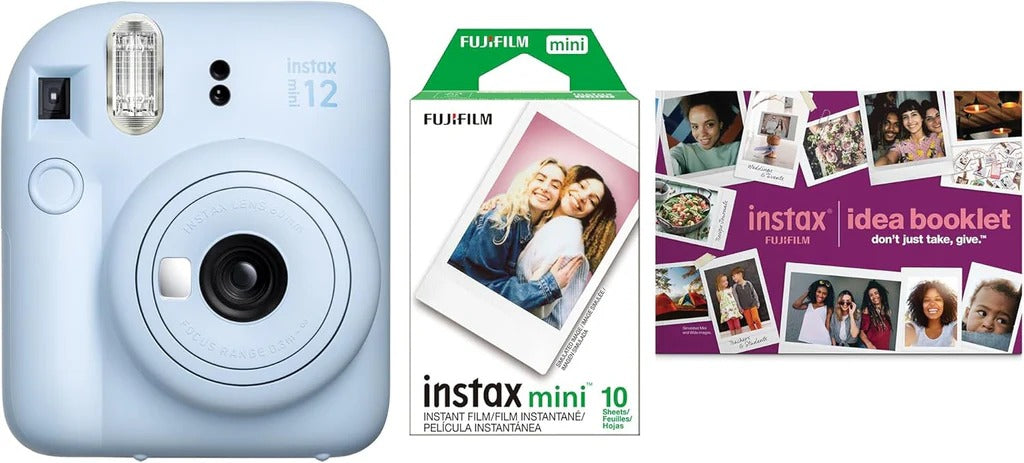 Fujifilm Instax Mini 12 - Cámara instantánea con pack de película, color azul